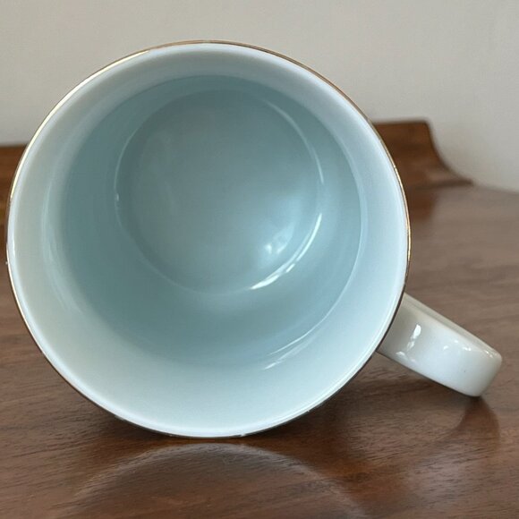 Otagiri Snowy Christmas Scene Porcelain Mug | Tree Horse-Drawn Buggy Dogs Japan - Picture 8 of 11